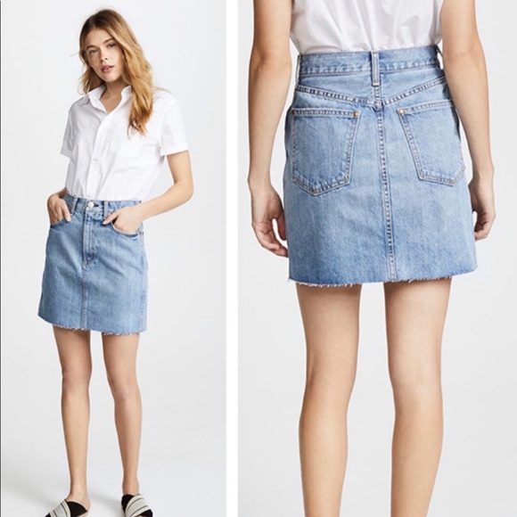 Rag & Bone High Waist Denim Skirt - Picture 1 of 2